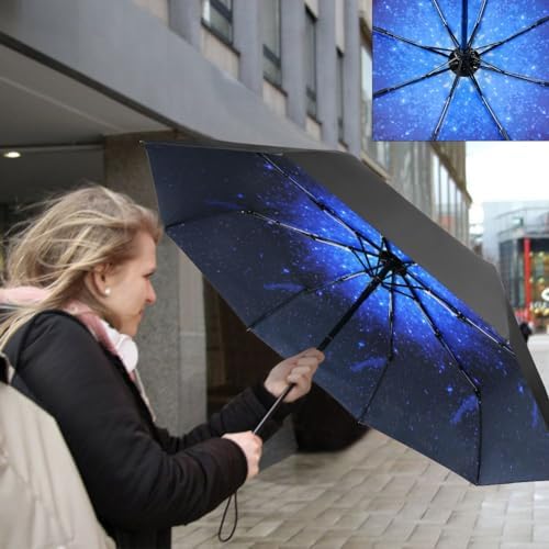 Aolso Parapluie de Voyage, Parapluie Anti-Tempête avec 8 Nervures, Ouverture/Fermeture Automatique, Petit - Compact, Parapluie Portable pour Hommes et Femmes, Parapluie Automatique Coupe-Vent – Image 5