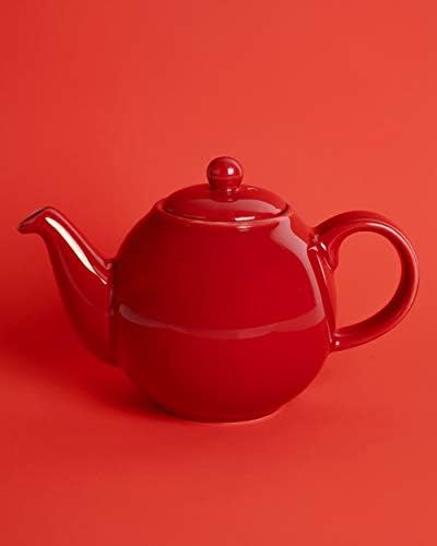 London Pottery Globe Grande théière avec passoire, en céramique, rouge, 8 tasses (1,8 litre) – Image 3
