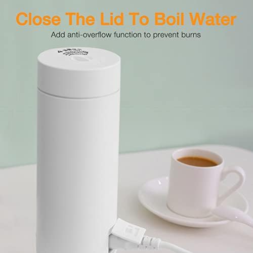 Bouilloire Portable de Voyage, 400ML Mini Bouilloire Electrique de Voyage, Petite Bouilloire Electrique de Voyage, ébullition Rapide de 3 Minutes avec Cordon d’Alimentation Séparable – Image 7