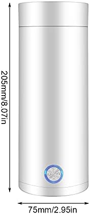 Bouilloire Portable de Voyage, 400ML Mini Bouilloire Electrique de Voyage, Petite Bouilloire Electrique de Voyage, ébullition Rapide de 3 Minutes avec Cordon d’Alimentation Séparable – Image 3