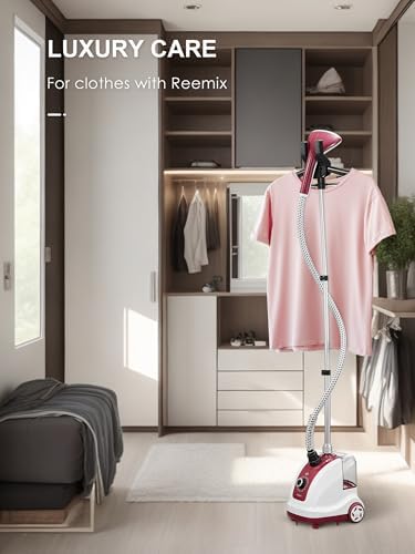 Yabano Défroisseur vertical et défroisseur à vapeur, 1950 W, vapeur constante 40 g/min, 11 fonctions vapeur, réservoir d'eau de 1,35 l, préchauffage rapide en 10 secondes, cuiseur vapeur vertical – Image 6