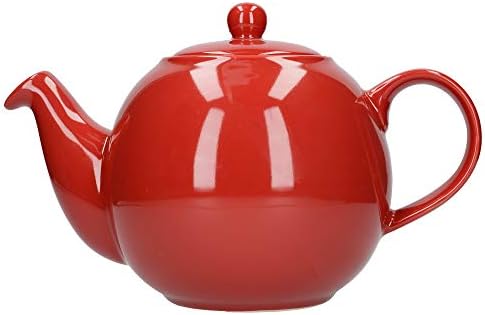London Pottery Globe Grande théière avec passoire, en céramique, rouge, 8 tasses (1,8 litre)