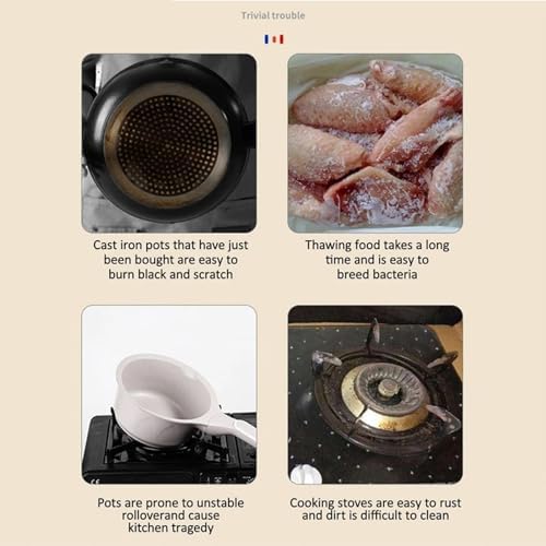 Plaque de Diffusion de Chaleur, Diffuseur de Cuisinière à Gaz en Aluminium, Plaque de Conduction Thermique, Plateau de Dégivrage Rapide Rond Antidérapant, 200 x 4mm – Image 7