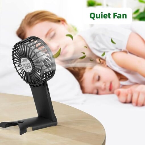 Refluxe Ventilateur portatif portable avec 4 vitesses réglables, mini ventilateur rechargeable USB avec batterie et miroir de courtoisie pour femmes, hommes, utilisation intérieure ou extérieure – Image 6