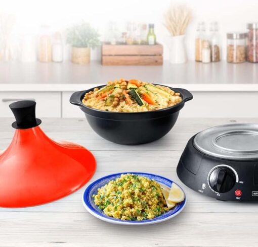 Tajine électrique Avec Pot En Terre Cuite Kjine_3 Rouge Kitchencook – Image 2