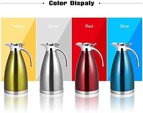 Thermos, 1.5L / 2L Théière Thermos en acier inoxydable Thermos à isolation sous vide à double paroi pour eau chaude et bouteille de thé avec couvercle par Haofy (2L-rouge) – Image 6