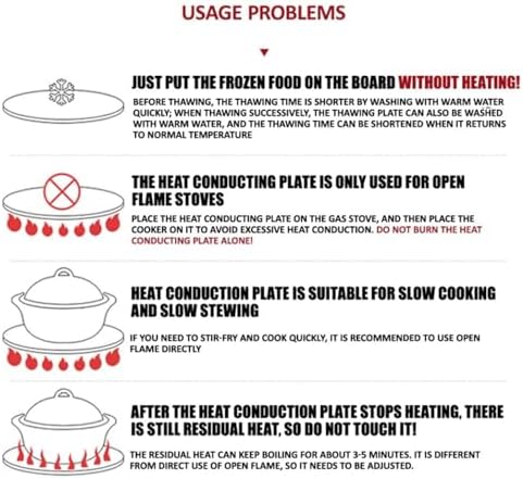 Plaque de Diffusion de Chaleur, Diffuseur de Cuisinière à Gaz en Aluminium, Plaque de Conduction Thermique, Plateau de Dégivrage Rapide Rond Antidérapant, 200 x 4mm – Image 5