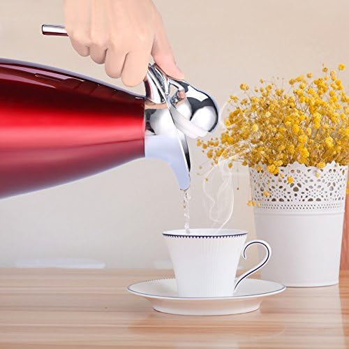 Thermos, 1.5L / 2L Théière Thermos en acier inoxydable Thermos à isolation sous vide à double paroi pour eau chaude et bouteille de thé avec couvercle par Haofy (2L-rouge) – Image 5