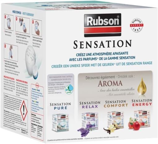 Rubson Sensation Pure | Absorbeur d'humidité pour petites pièces de 10 m² (1 appareil + 1 recharge parfum neutre) – Déshumidificateur anti-humidité et anti-odeur – Image 2