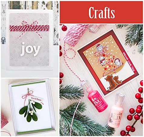 2 x Ficelle de Noël en Coton,ilauke 100M x 2 mm Ficelle Rouge et Blanche,Corde de Noël Rouge Ficelle de Coton pour l'Emballage Cadeaux,Bricolages,Cuisson,Bouchers,Décoration de Noël,Loisirs Créatifs – Image 7