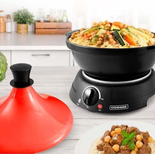 Tajine électrique Avec Pot En Terre Cuite Kjine_3 Rouge Kitchencook – Image 3