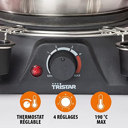 Appareil à fondue électrique Tristar - Pour tous types de fondues - Thermostat réglable - Pour 8 personnes - 1,5 L - Fourchettes incluses – Image 6