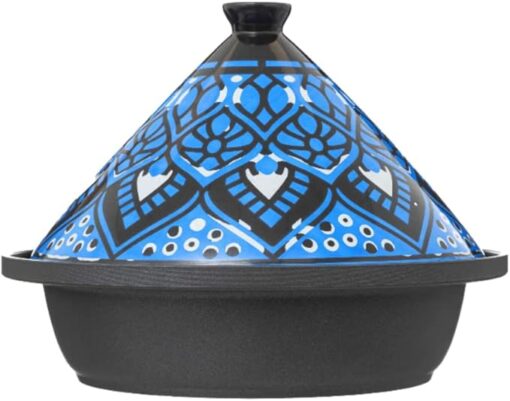 WEB2O Tajine Induction et Vitro-céramique Traditionnel INOX Bleu 30,20 x 30,20 x 23 cm – Image 3