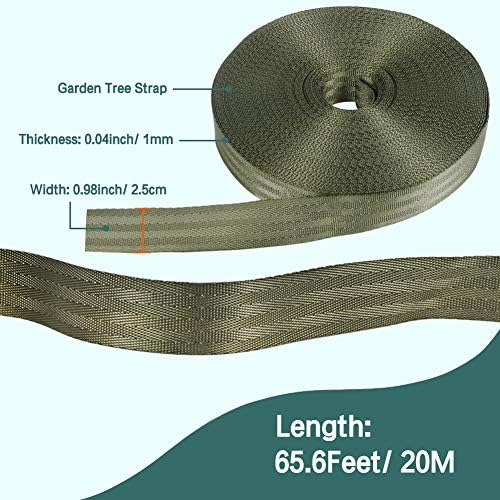 Tenn Well Sangles de Fixation pour Arbre de Jardin, 20M Sangle de Soutien en Nylon Solide pour Grandes Plantes, Piquets, Greffes et Lissage (Vert) – Image 3