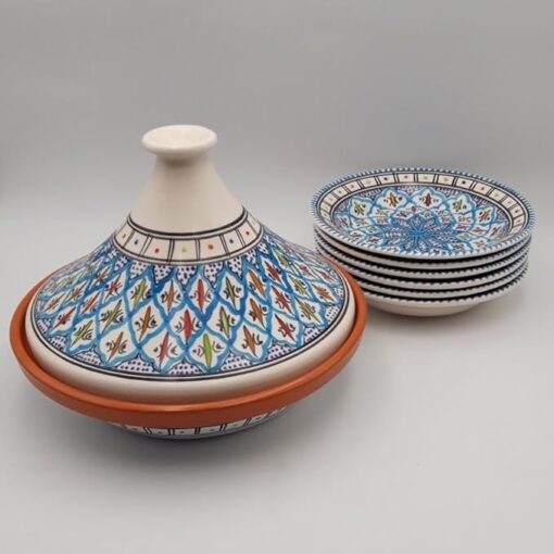 Service tajine assiettes creuses Bakir turquoise - 6 pers – Image 2