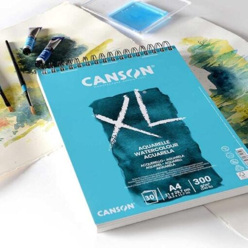 CANSON XL Aquarelle - Album spiralé 30 feuilles A4 300g/m² - Blanc – Image 4