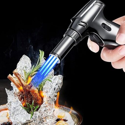 XUBX Chalumeau de Cuisine, Torche de Cuisine, Professionnelle Torche de Butane avec La Serrure de Sécurité/Flamme Réglable, Mini Flamme Briquet, Chalumeau Culinaire (Butane Non Inclus) – Image 6