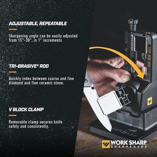 WORK SHARP - WSBCHPAJ-I Aiguiseur de couteaux à réglage de précision guidé par l'angle - Outil d'affûtage manuel pour couteaux le plus performant du monde, Blanche – Image 4