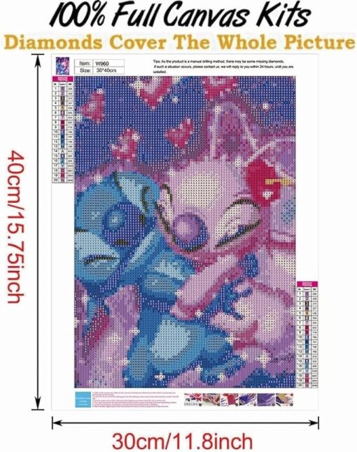 jieyisier Diamond Painting Kit,Diamond Painting Complet,Diamond Art Dessin Animé,Convient Pour La Décoration Murale à La Maison 30x40cm – Image 2