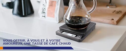 ACCT Premium Coffee Scale avec minuterie et chargeur USB, Balance à café 2000g/0.1g, Mini balance à café de haute précision, Balance à café avec affichage LCD/Fonction de tare/Auto-Off – Image 7