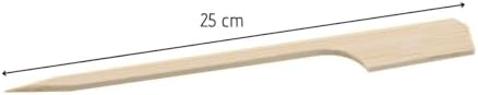 Fackelmann 50866 Lot de 50 pics à brochettes en bois 25 cm, piques en bois, piques à brochettes, pics apéro, bâtonnets en bois, Bambou, 25 cm – Image 3