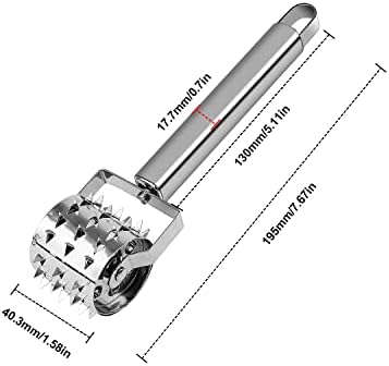 GEBAUM 19 cm Outil D'attendrisseur, Acier Inoxydable Argenté Marteau à Viande, Rouleau Type Attendrisseur de Viande, Utilisé pour Les Steaks, Côtelettes de Porc et Autres Viandes à Salaison – Image 5