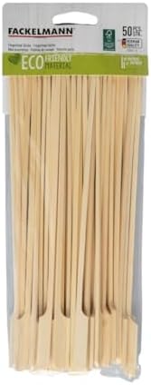 Fackelmann 50866 Lot de 50 pics à brochettes en bois 25 cm, piques en bois, piques à brochettes, pics apéro, bâtonnets en bois, Bambou, 25 cm – Image 5