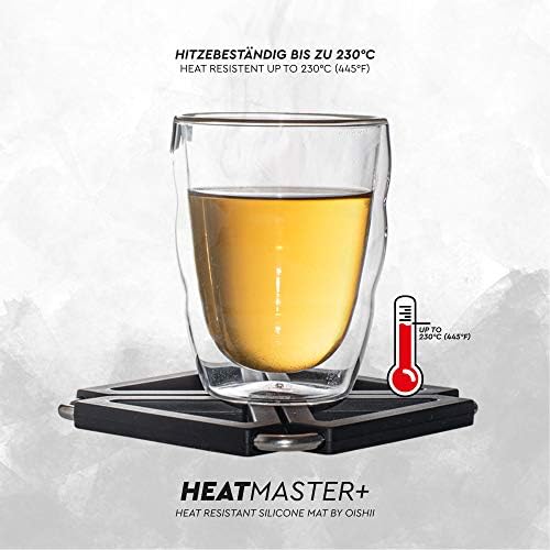 Oishii Heatmater - Lot de 3 Dessous de Plat Extensibles en Silicone et INOX, Carré, Noir – Image 4