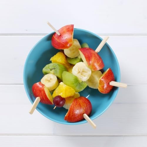 Fackelmann 50866 Lot de 50 pics à brochettes en bois 25 cm, piques en bois, piques à brochettes, pics apéro, bâtonnets en bois, Bambou, 25 cm – Image 2