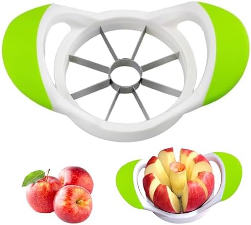 ARSUK Coupe Pomme - Decoupe Pommes avec 8 Lames en Acier Inoxydable, Enleve Trognon Pomme, Éplucheur de Pomme Facile à Utiliser - Fruits Coup, Pele & Vide-Pommes