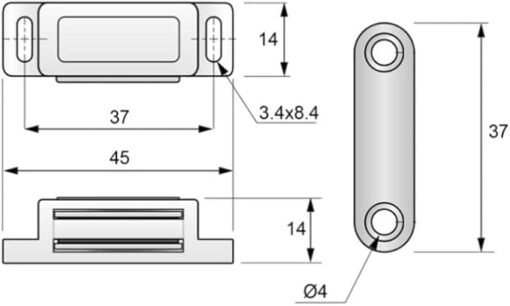 IPEA Loquets Magnetiques de Porte pour Meuble, Portes, Armoires – 10 pièces – Fermeture Magnétique avec Aimants pour Placards et Cabinets – Charnières Magnétiques – Blanc – Image 5