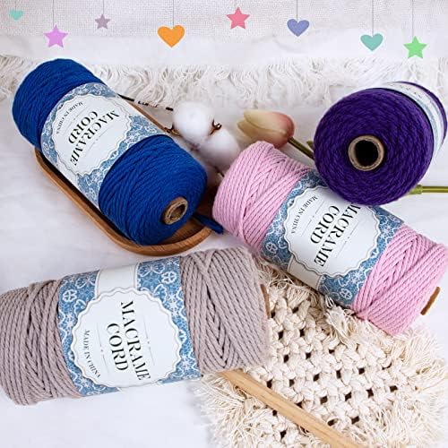 Uiopa Corde Macramé 3mm x 100m Ficelle Macramé Naturel Cordon Coton Fil Macramé 3mm Cordelette pour Suspension Murale Tressée de Plante Rideau Bricolage Décoration Intérieure Boho (Haricot Vert) – Image 6