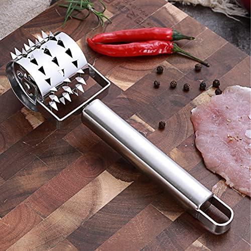 GEBAUM 19 cm Outil D'attendrisseur, Acier Inoxydable Argenté Marteau à Viande, Rouleau Type Attendrisseur de Viande, Utilisé pour Les Steaks, Côtelettes de Porc et Autres Viandes à Salaison – Image 6