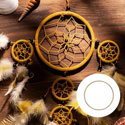 Lot de 20 anneaux en métal doré pour le bricolage - 8 cm - Décoration pour attrape-rêves, macramé, technique d'enroulement, floristique, couronne de mariage, cerceaux – Image 6