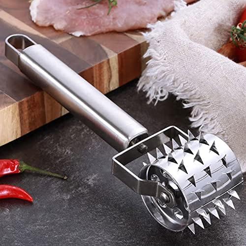 GEBAUM 19 cm Outil D'attendrisseur, Acier Inoxydable Argenté Marteau à Viande, Rouleau Type Attendrisseur de Viande, Utilisé pour Les Steaks, Côtelettes de Porc et Autres Viandes à Salaison – Image 7