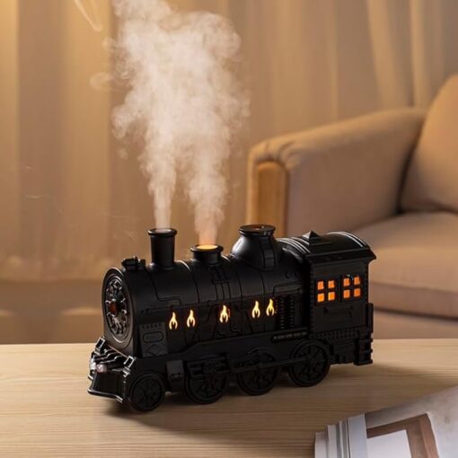 LONYIABBI Humidificateur rétro en Forme de Train – Diffuseur d'huiles essentielles de Train de 300 ML, 4 réglages de lumière, 2 Modes de pulvérisation, idéal pour Les Amateurs de Train – Image 2