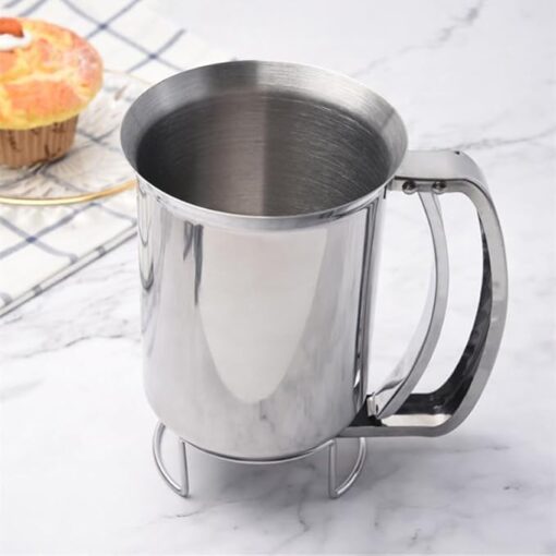 PIQIUQIU Distributeur de pâte à gâteau en acier inoxydable - Outil de bricolage pour faire des gâteaux, des crêpes, des muffins, des gaufres - 900 ml – Image 5