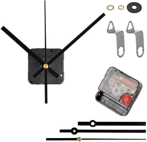 QLOUNI 2Pcs Mouvement Mecanisme d’Horloge Silencieux à Quartz,10 mm Épaisseur Maximale du Cadran, 20 mm Longueur Totale de l'arbre avec Aiguilles Balayage Pendule Électrique