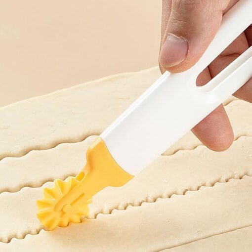 SHSHbuy Grattoir à Pâte en Plastique,Roue à Pâtisserie,Coupe de Roue de Pâtisserie pour Croûte à Tarte,Raviolis,Pâtes,Pizza,Pâtisserie,Décoration en Treillis – Image 5