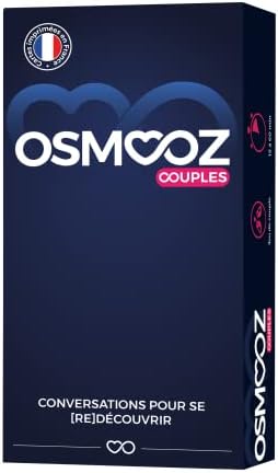 ATM Gaming Jeu Couple - OSMOOZ - 180 Cartes fabriquées en France – Idée Cadeau Femme & Homme - Jeu de société, Bleu