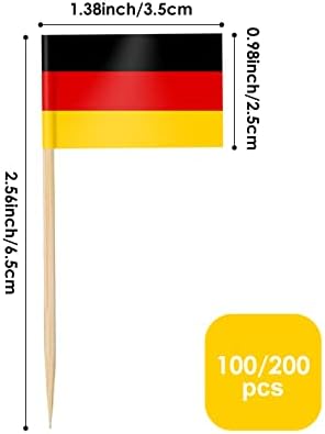 AhfuLife 100PCS Drapeau Cure-dent du Monde, Pic Drapeau de 100 Pays Mixtes pour Topper de Coupe, Cure Dent Drapeau Pays pour Euro Football Match Coupe du Monde Cocktail Bar JO Décoration – Image 2