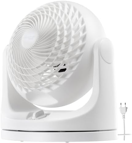 Iris Ohyama, Woozoo Ventilateur de Table, 23m², Inclinaison verticale à 360°, Blanc, 3 Vitesses, Silencieux, Portable, Idéal pour Chambre, Cuisine, Refroidisseur d'air, Puissant, PCF-HE18 – Image 9
