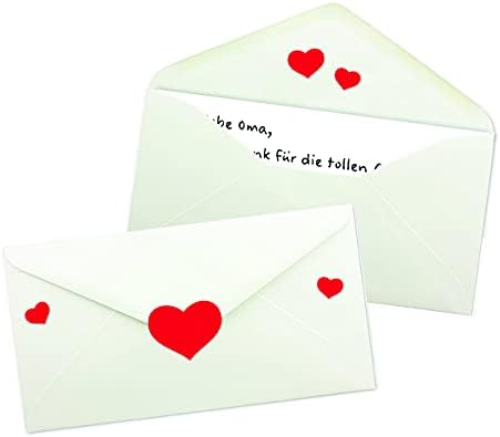 TopStick 1339 Autocollantes avec des motifs de coeur (200 stickers, papier, mat) auto-adhésives, étiquettes décoratives pour mariage, cadeau, anniversaire, Saint Valentin, amour, scrapbooking, rouge – Image 4