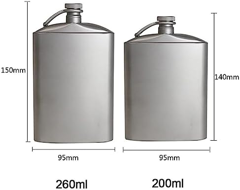 Flasque en titane, drapeau de hanche en titane portable, drapeau de sport en titane pur pour camping, randonnée, randonnée 260 ml – Image 2