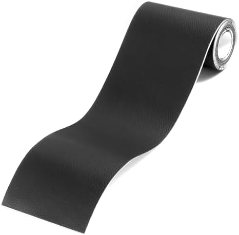 Vinabo Simili Cuir Autocollant,Cuir Adhesif Reparation Canapé pour Réparation et Rénovation,Patch Cuir Auto-adhésif Rénovation en Cuir pour Siège Voiture,Bottes,Sac À Main,Sacs Souples-Noir,10x160cm