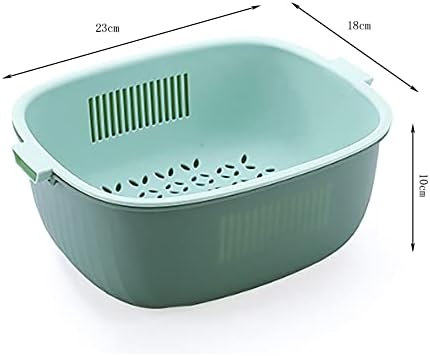 Youka Panier de vidange pour passoire de cuisine, ensemble de bols de passoire 2 en 1, double couche en plastique PP sans BPA détachable pour laver les légumes et les fruits – Image 7