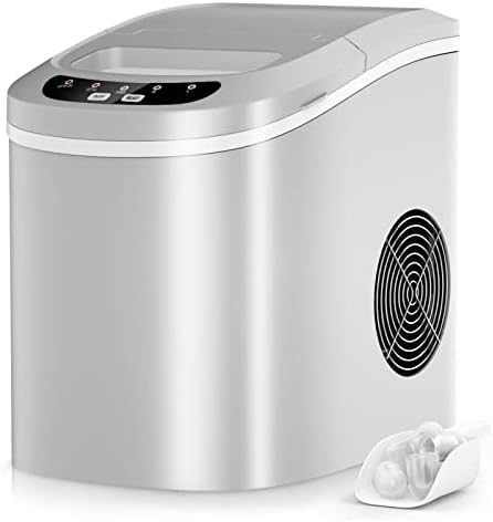 RELAX4LIFE Machine à Glaçons Autonettoyante 12KG par Jour, 9 Glaçons en 6-13 Mins,Réservoir 2.2 L pour Bureau Cuisine Bar, 24,2x35,8x32,5CM(Rouge) – Image 11