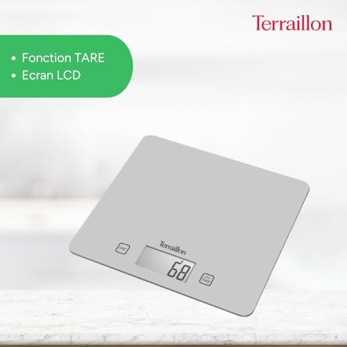 TERRAILLON - T1040 Balance de Cuisine - Argent - Capacité 5 kg - Tare, Conversions Liquides, Ultra-Fine – Image 5