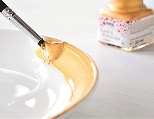 Kreul Glass & Porcelain Classic Metallicfarben Set 6 x 20 ML 16249-Glass Metallic Champagne, en Pot de 20 ML, Peinture Brillante pour Verre Base d'eau, séchage Rapide, Opaque – Image 2