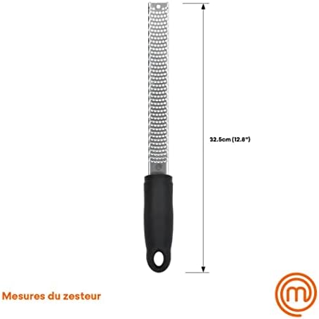 MasterChef Zesteur d'Agrumes & Râpe à Fromage Manuelle, Râpe Fine pour Parmesan, Citron, Coconut, Muscade, Chocolat et plus, 34,5cm, Lames Tranchante en Acier Inoxydable – Image 6